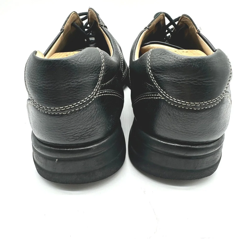 Johnston & Murphy Shuler Bicycle Mens Black Pebbled Leather Toe Oxfords  12M